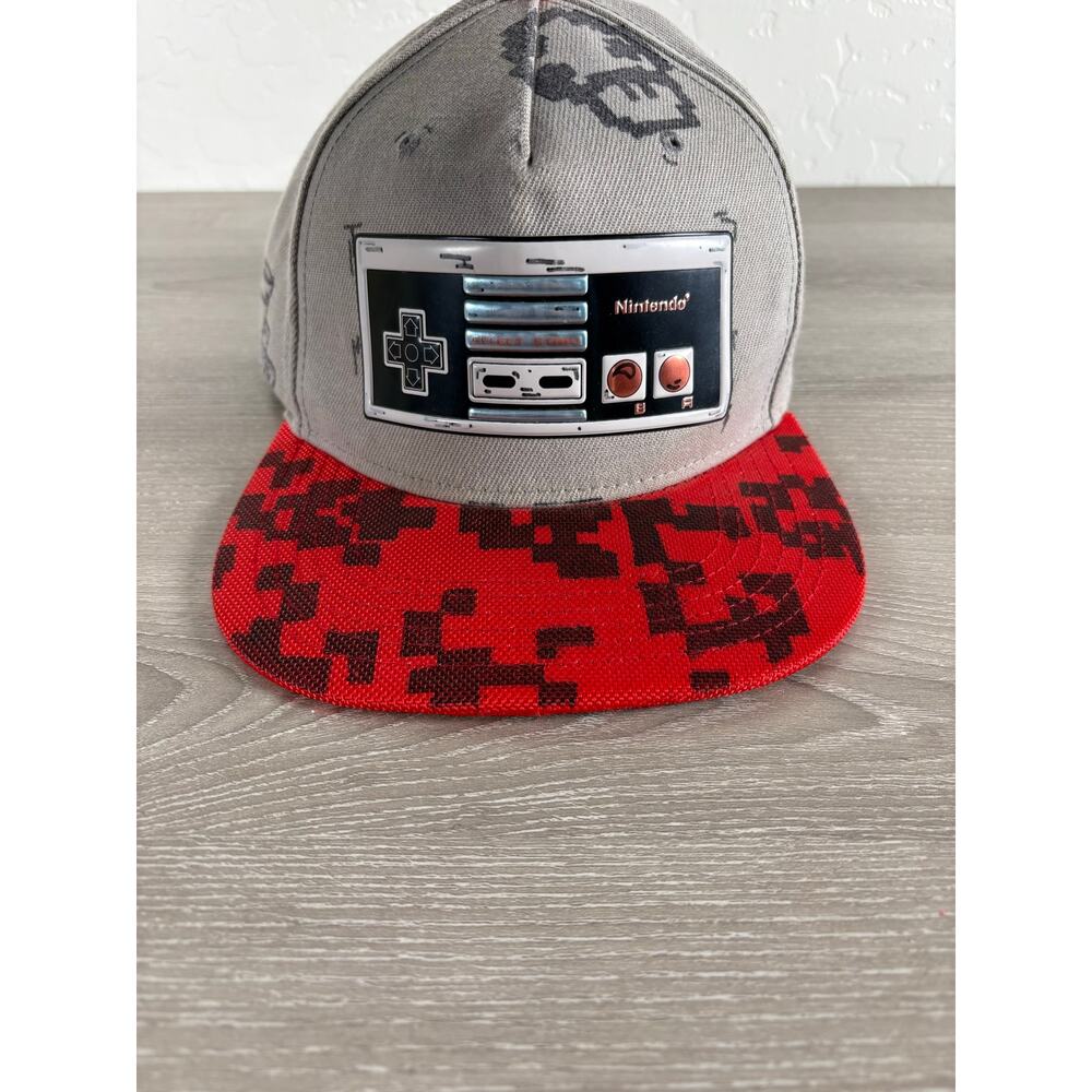 Nintendo Gray and Red Snapback Hat with Retro Controller Patch